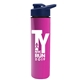 a navy blue lid & pink bottle slim double - wall insulated bottle with drink - thru lid - 16 oz