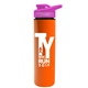 a hot pink lid & orange bottle slim double - wall insulated bottle with drink - thru lid - 16 oz