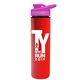a hot pink lid & red bottle slim double - wall insulated bottle with drink - thru lid - 16 oz