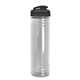 aerial view a clear bottle & smoke lid slim fit bottle with flip - top lid - 24 oz, image 1 of 2