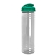 aerial view a clear bottle & translucent teal lid slim fit bottle with flip - top lid - 24 oz, image 1 of 2