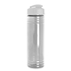 aerial view a clear bottle & white lid slim fit bottle with flip - top lid - 24 oz, image 1 of 2