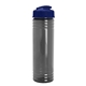 aerial view a smoke bottle & navy blue lid slim fit bottle with flip - top lid - 24 oz, image 1 of 2
