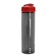 aerial view a smoke bottle & red lid slim fit bottle with flip - top lid - 24 oz, image 1 of 2