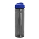 aerial view a smoke bottle & royal blue lid slim fit bottle with flip - top lid - 24 oz, image 1 of 2