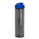 aerial view a smoke bottle & translucent blue lid slim fit bottle with flip - top lid - 24 oz, image 1 of 2
