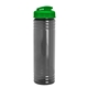 aerial view a smoke bottle & translucent green lid slim fit bottle with flip - top lid - 24 oz, image 1 of 2