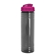 aerial view a smoke bottle & translucent hot pink lid slim fit bottle with flip - top lid - 24 oz, image 1 of 2