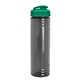 aerial view a smoke bottle & translucent teal lid slim fit bottle with flip - top lid - 24 oz, image 1 of 2