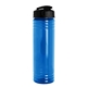 aerial view a translucent blue bottle & black lid slim fit bottle with flip - top lid - 24 oz, image 1 of 2