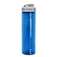 aerial view a translucent blue bottle & frost lid slim fit bottle with flip - top lid - 24 oz, image 1 of 2