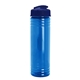 aerial view a translucent blue bottle & navy blue lid slim fit bottle with flip - top lid - 24 oz, image 1 of 2