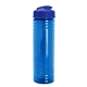 aerial view a translucent blue bottle & royal blue lid slim fit bottle with flip - top lid - 24 oz, image 1 of 2