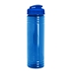 aerial view a translucent blue bottle & translucent blue lid slim fit bottle with flip - top lid - 24 oz, image 1 of 2