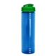 aerial view a translucent blue bottle & translucent green lid slim fit bottle with flip - top lid - 24 oz, image 1 of 2