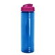 aerial view a translucent blue bottle & translucent hot pink lid slim fit bottle with flip - top lid - 24 oz, image 1 of 2