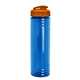 aerial view a translucent blue bottle & translucent orange lid slim fit bottle with flip - top lid - 24 oz, image 1 of 2