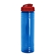 aerial view a translucent blue bottle & translucent red lid slim fit bottle with flip - top lid - 24 oz, image 1 of 2