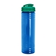 aerial view a translucent blue bottle & translucent teal lid slim fit bottle with flip - top lid - 24 oz, image 1 of 2