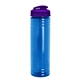 aerial view a translucent blue bottle & translucent violet lid slim fit bottle with flip - top lid - 24 oz, image 1 of 2