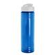 aerial view a translucent blue bottle & white lid slim fit bottle with flip - top lid - 24 oz, image 1 of 2