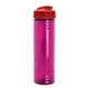 aerial view a translucent fuschia bottle & red lid slim fit bottle with flip - top lid - 24 oz, image 1 of 2