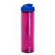 aerial view a translucent fuschia bottle & translucent blue lid slim fit bottle with flip - top lid - 24 oz, image 1 of 2