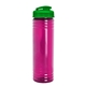 aerial view a translucent fuschia bottle & translucent green lid slim fit bottle with flip - top lid - 24 oz, image 1 of 2