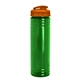 aerial view a translucent green bottle & translucent orange lid slim fit bottle with flip - top lid - 24 oz, image 1 of 2