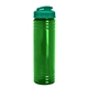 aerial view a translucent green bottle & translucent teal lid slim fit bottle with flip - top lid - 24 oz, image 1 of 2