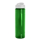 aerial view a translucent green bottle & white lid slim fit bottle with flip - top lid - 24 oz, image 1 of 2