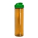 aerial view a translucent orange bottle & translucent green lid slim fit bottle with flip - top lid - 24 oz, image 1 of 2
