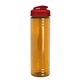 aerial view a translucent orange bottle & translucent red lid slim fit bottle with flip - top lid - 24 oz, image 1 of 2