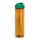 aerial view a translucent orange bottle & translucent teal lid slim fit bottle with flip - top lid - 24 oz, image 1 of 2