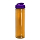 aerial view a translucent orange bottle & translucent violet lid slim fit bottle with flip - top lid - 24 oz, image 1 of 2