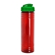 aerial view a translucent red bottle & translucent green lid slim fit bottle with flip - top lid - 24 oz, image 1 of 2