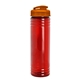 aerial view a translucent red bottle & translucent orange lid slim fit bottle with flip - top lid - 24 oz, image 1 of 2