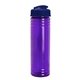 aerial view a translucent violet bottle & navy blue lid slim fit bottle with flip - top lid - 24 oz, image 1 of 2