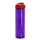 aerial view a translucent violet bottle & red lid slim fit bottle with flip - top lid - 24 oz, image 1 of 2