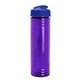aerial view a translucent violet bottle & royal blue lid slim fit bottle with flip - top lid - 24 oz, image 1 of 2