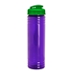 aerial view a translucent violet bottle & translucent green lid slim fit bottle with flip - top lid - 24 oz, image 1 of 2