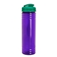 aerial view a translucent violet bottle & translucent teal lid slim fit bottle with flip - top lid - 24 oz, image 1 of 2