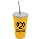 a athletic gold cup & frost lid & smoke straw 22 oz single - wall snap on tumbler with lid and straw