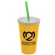 a athletic gold cup & frost lid & translucent green straw 22 oz single - wall snap on tumbler with lid and straw