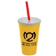 a athletic gold cup & frost lid & translucent red straw 22 oz single - wall snap on tumbler with lid and straw