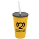 a athletic gold cup & smoke lid & frost straw 22 oz single - wall snap on tumbler with lid and straw