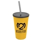 a athletic gold cup & smoke lid & smoke straw 22 oz single - wall snap on tumbler with lid and straw