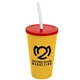 a athletic gold cup & translucent red lid & frost straw 22 oz single - wall snap on tumbler with lid and straw