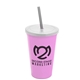 a awareness pink cup & frost lid & smoke straw 22 oz single - wall snap on tumbler with lid and straw