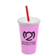 a awareness pink cup & frost lid & translucent red straw 22 oz single - wall snap on tumbler with lid and straw